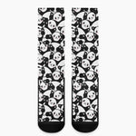 Cute Happy Panda Pattern Print Crew Socks