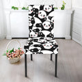 Cute Happy Panda Pattern Print Dining Chair Slipcover