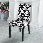Cute Happy Panda Pattern Print Dining Chair Slipcover