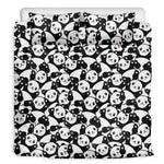Cute Happy Panda Pattern Print Duvet Cover Bedding Set