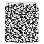 Cute Happy Panda Pattern Print Duvet Cover Bedding Set