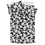Cute Happy Panda Pattern Print Duvet Cover Bedding Set