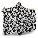 Cute Happy Panda Pattern Print Hooded Blanket