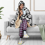 Cute Happy Panda Pattern Print Hooded Blanket