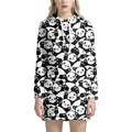 Cute Happy Panda Pattern Print Pullover Hoodie Dress