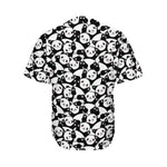 Cute Happy Panda Pattern Print Men's Baseball Jersey