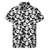 Cute Happy Panda Pattern Print Men's Short Sleeve Shirt