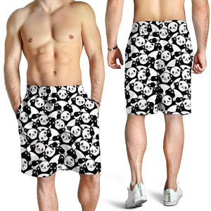 Cute Happy Panda Pattern Print Men's Shorts