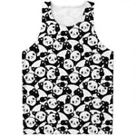 Cute Happy Panda Pattern Print Men's Tank Top