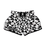 Cute Happy Panda Pattern Print Muay Thai Boxing Shorts