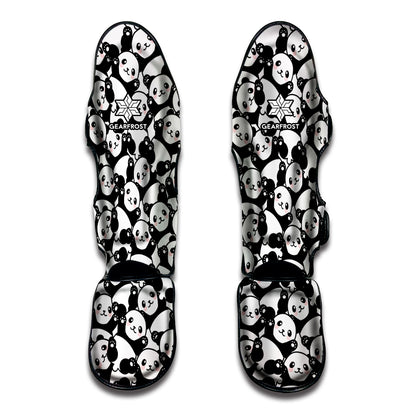 Cute Happy Panda Pattern Print Muay Thai Shin Guard