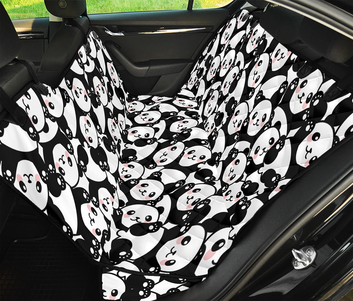 Cute Happy Panda Pattern Print Pet Car Back Seat Cover
