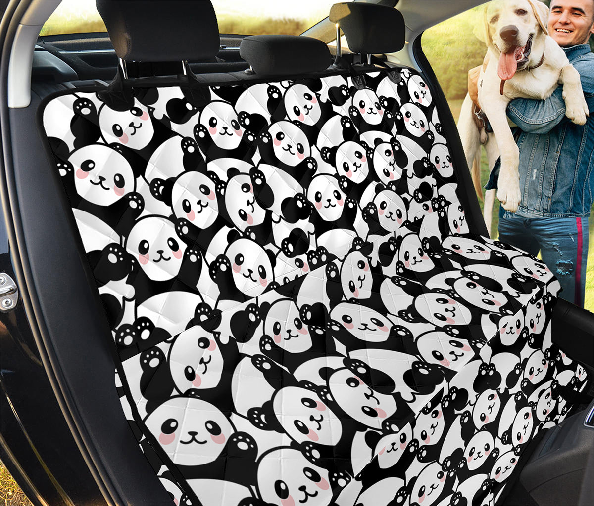 Cute Happy Panda Pattern Print Pet Car Back Seat Cover