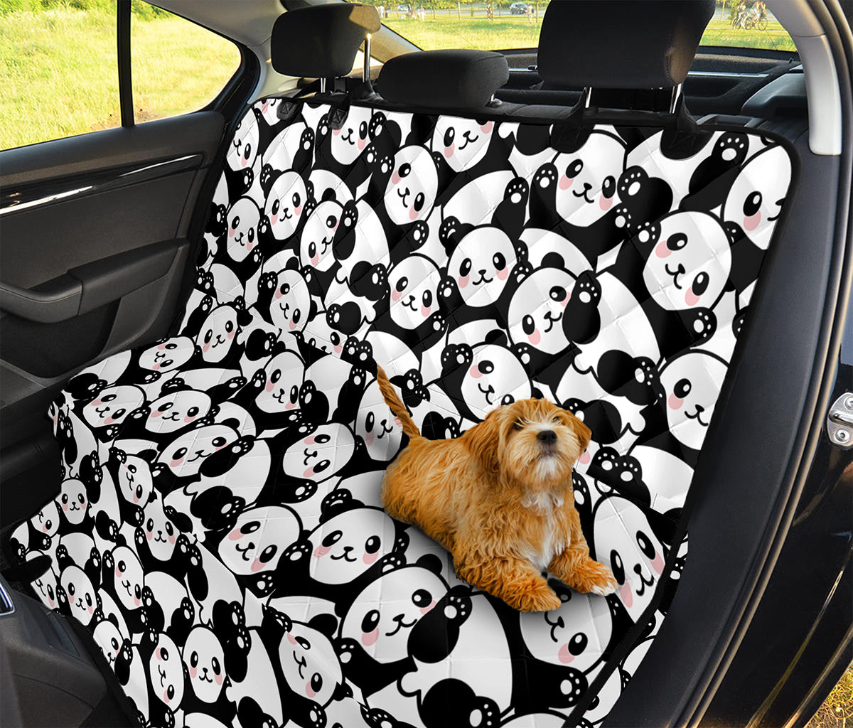 Cute Happy Panda Pattern Print Pet Car Back Seat Cover