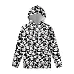 Cute Happy Panda Pattern Print Pullover Hoodie