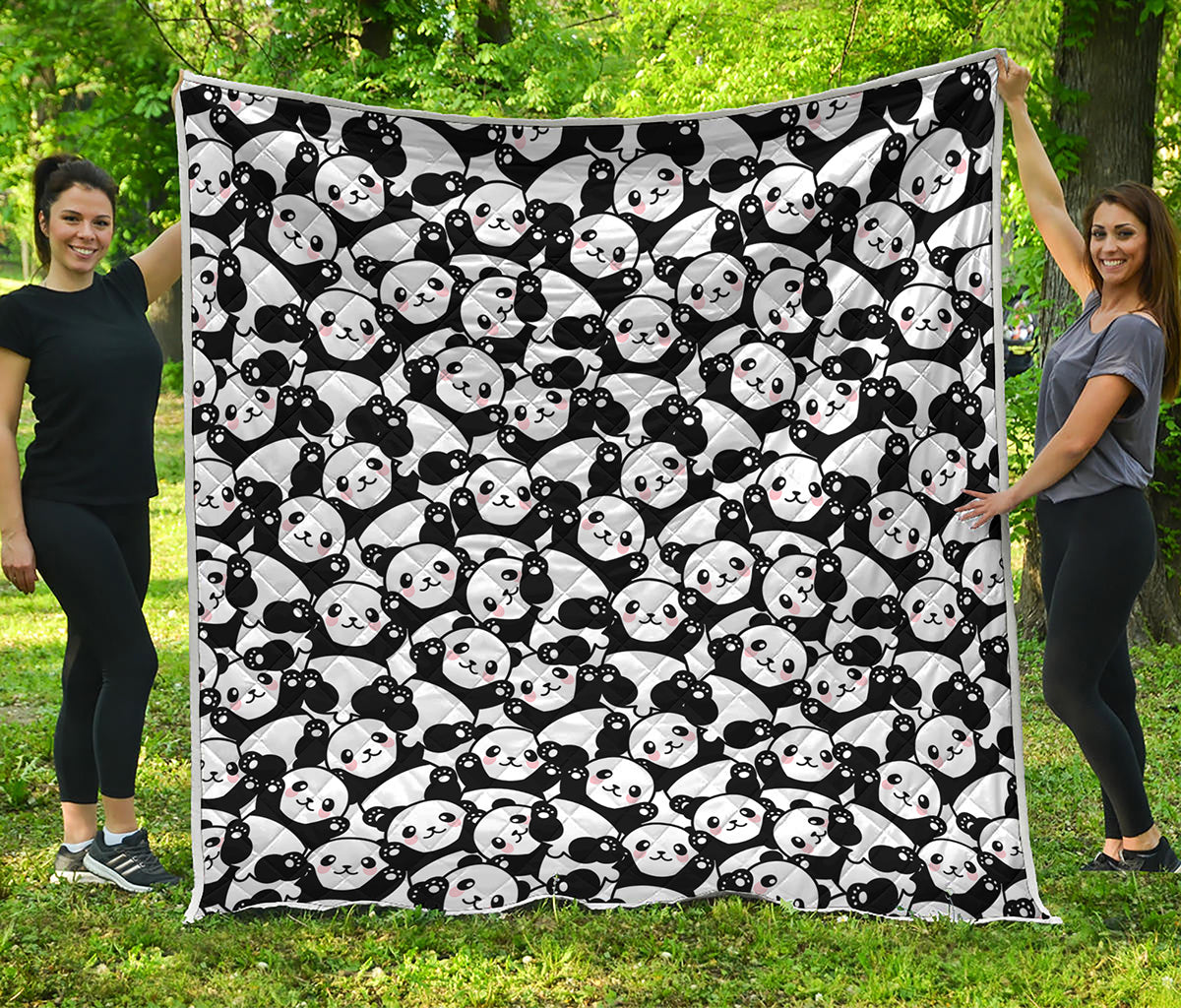 Cute Happy Panda Pattern Print Quilt