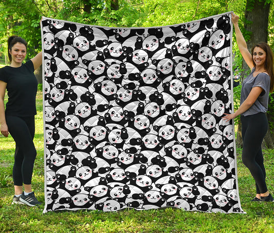 Cute Happy Panda Pattern Print Quilt