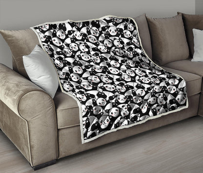 Cute Happy Panda Pattern Print Quilt