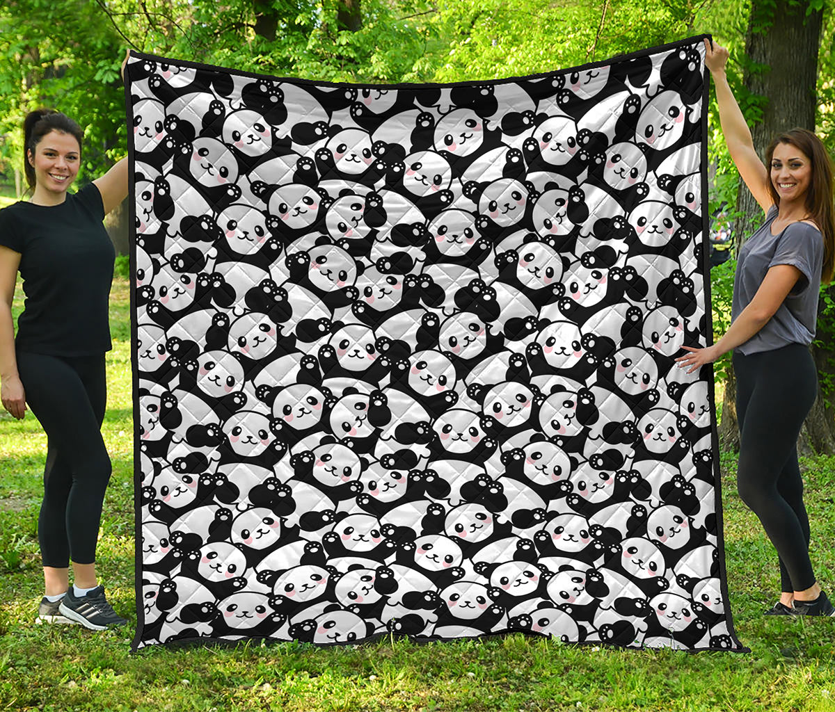 Cute Happy Panda Pattern Print Quilt