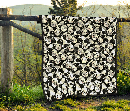 Cute Happy Panda Pattern Print Quilt