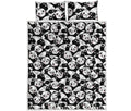 Cute Happy Panda Pattern Print Quilt Bed Set