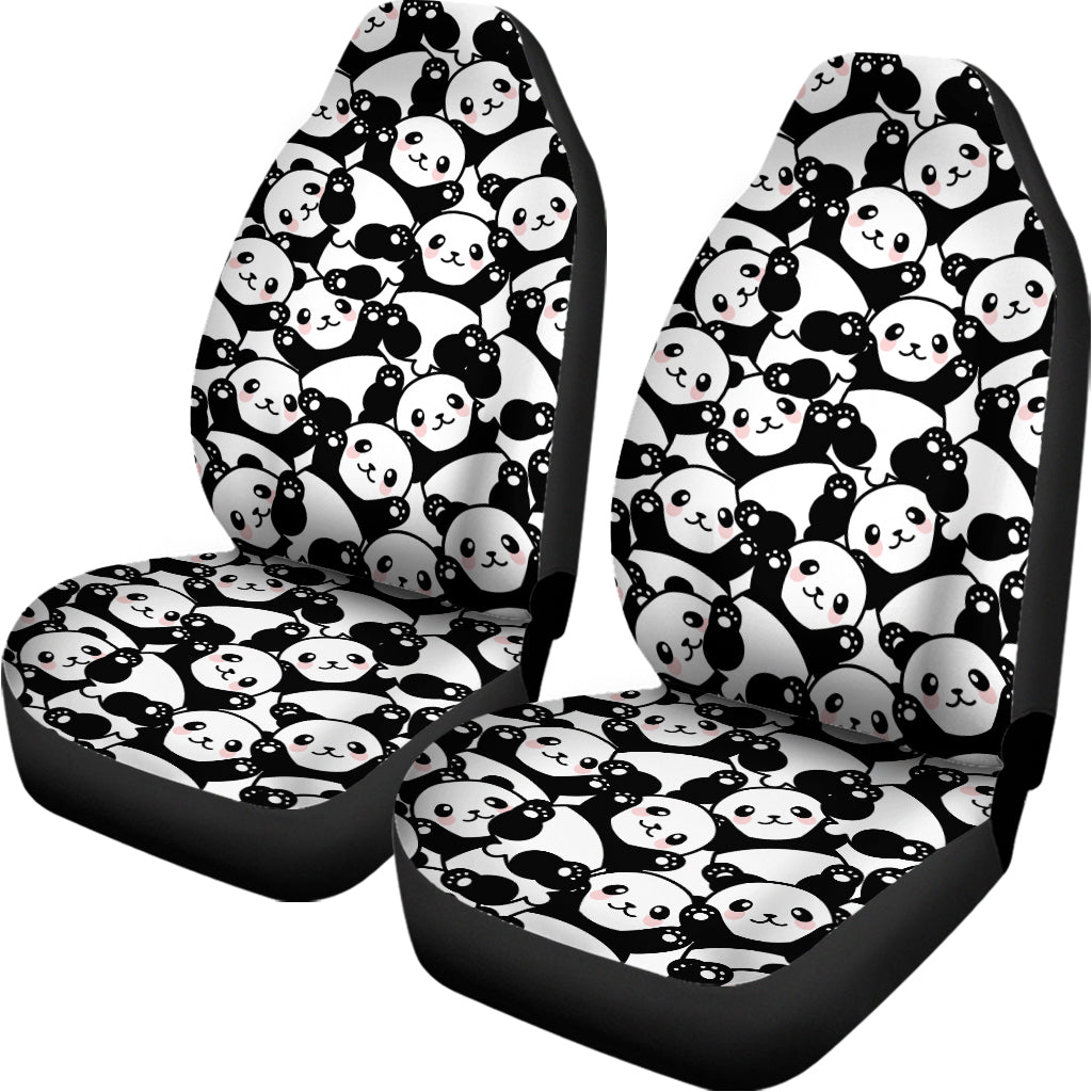 Cute Happy Panda Pattern Print Universal Fit Car Seat Covers