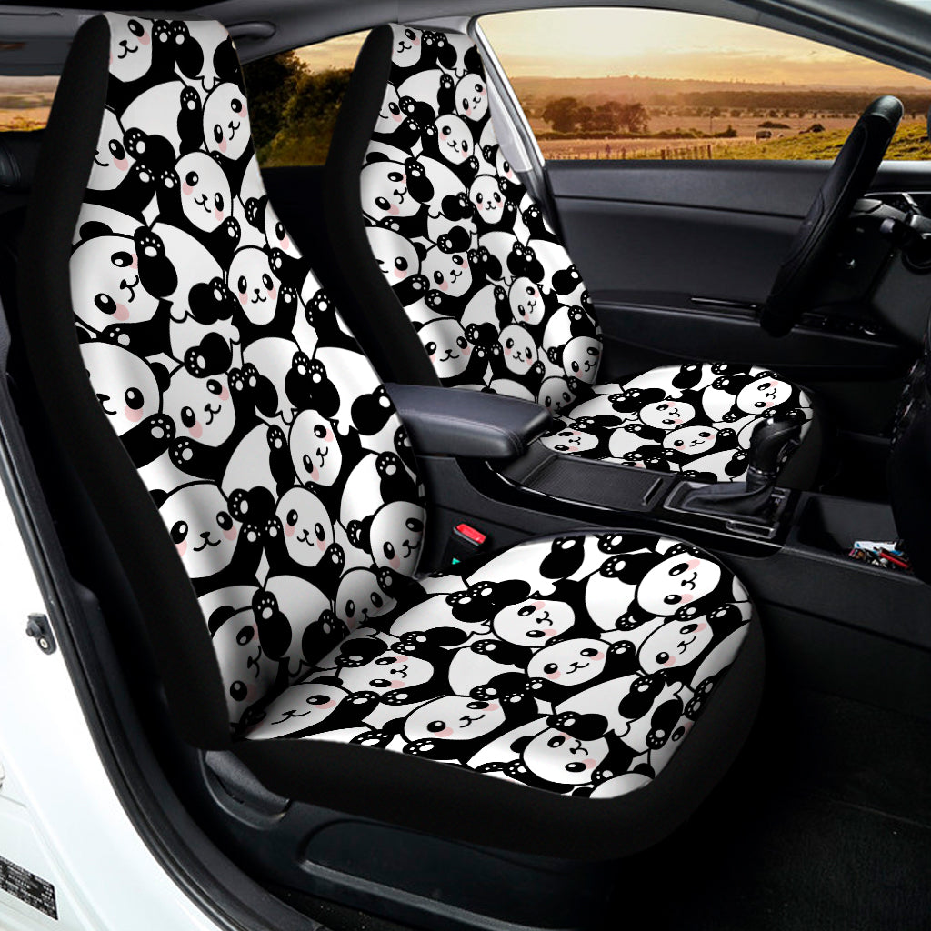 Cute Happy Panda Pattern Print Universal Fit Car Seat Covers