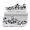 Cute Happy Panda Pattern Print White Running Shoes
