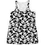 Cute Happy Panda Pattern Print Women's Racerback Tank Top