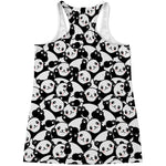 Cute Happy Panda Pattern Print Women's Racerback Tank Top