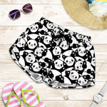 Cute Happy Panda Pattern Print Women's Shorts