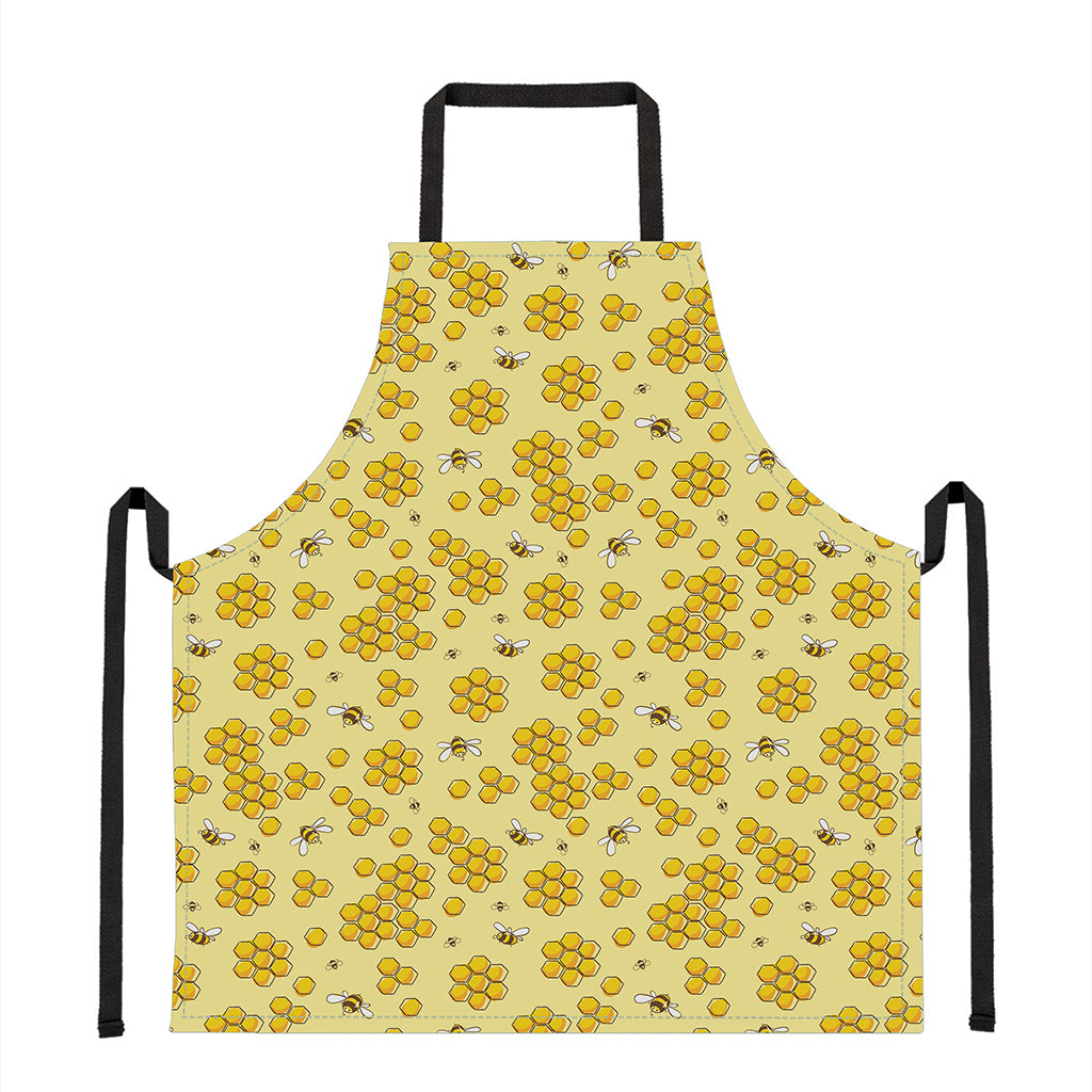 Cute Honey Bee Pattern Print Apron