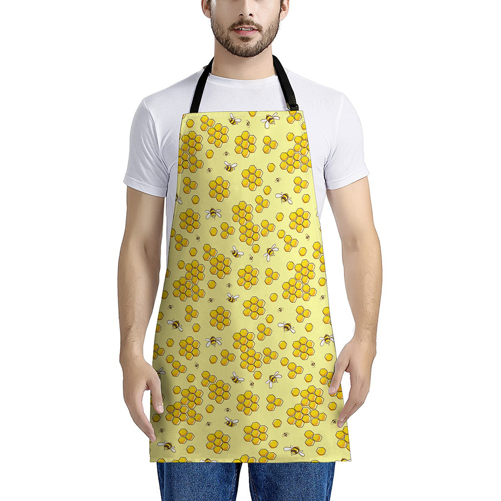 Cute Honey Bee Pattern Print Apron