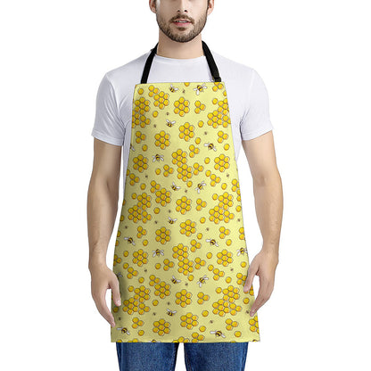 Cute Honey Bee Pattern Print Apron