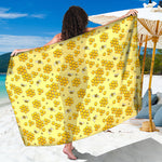 Cute Honey Bee Pattern Print Beach Sarong Wrap