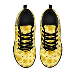 Cute Honey Bee Pattern Print Black Sneakers
