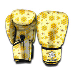 Cute Honey Bee Pattern Print Boxing Gloves