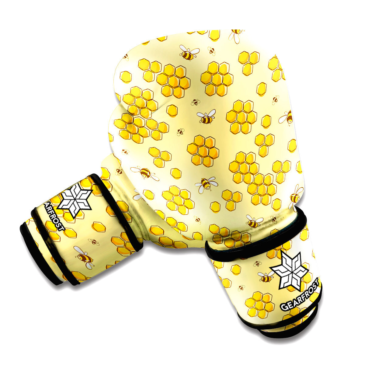 Cute Honey Bee Pattern Print Boxing Gloves