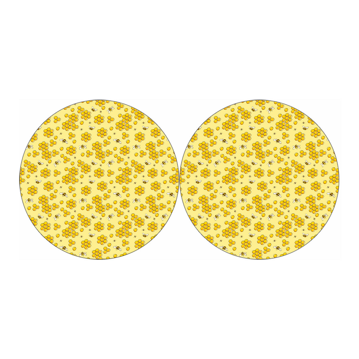 Cute Honey Bee Pattern Print Car Coasters