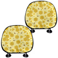 Cute Honey Bee Pattern Print Car Headrest Covers