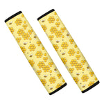 Cute Honey Bee Pattern Print Car Seat Belt Covers