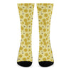 Cute Honey Bee Pattern Print Crew Socks