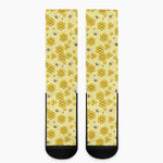 Cute Honey Bee Pattern Print Crew Socks
