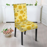Cute Honey Bee Pattern Print Dining Chair Slipcover