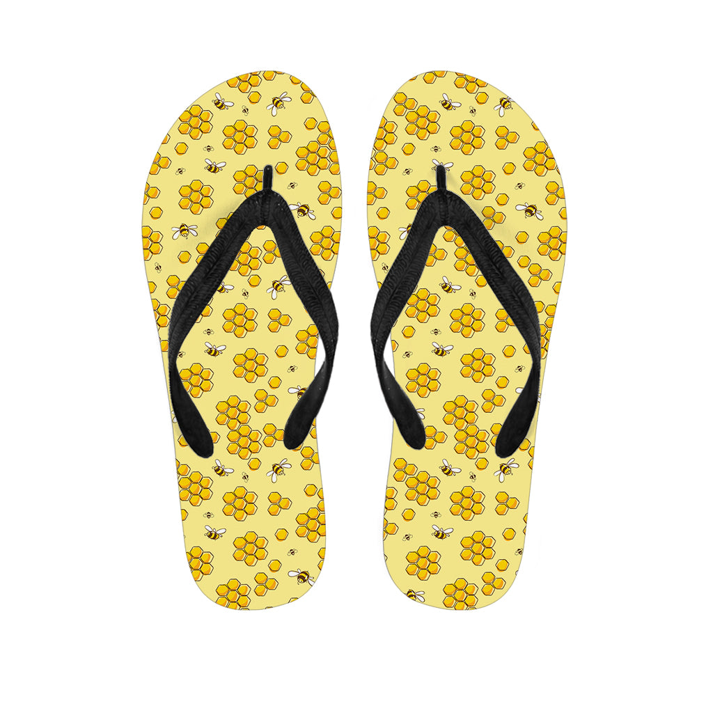 Cute Honey Bee Pattern Print Flip Flops