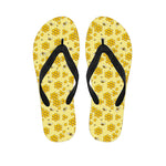 Cute Honey Bee Pattern Print Flip Flops