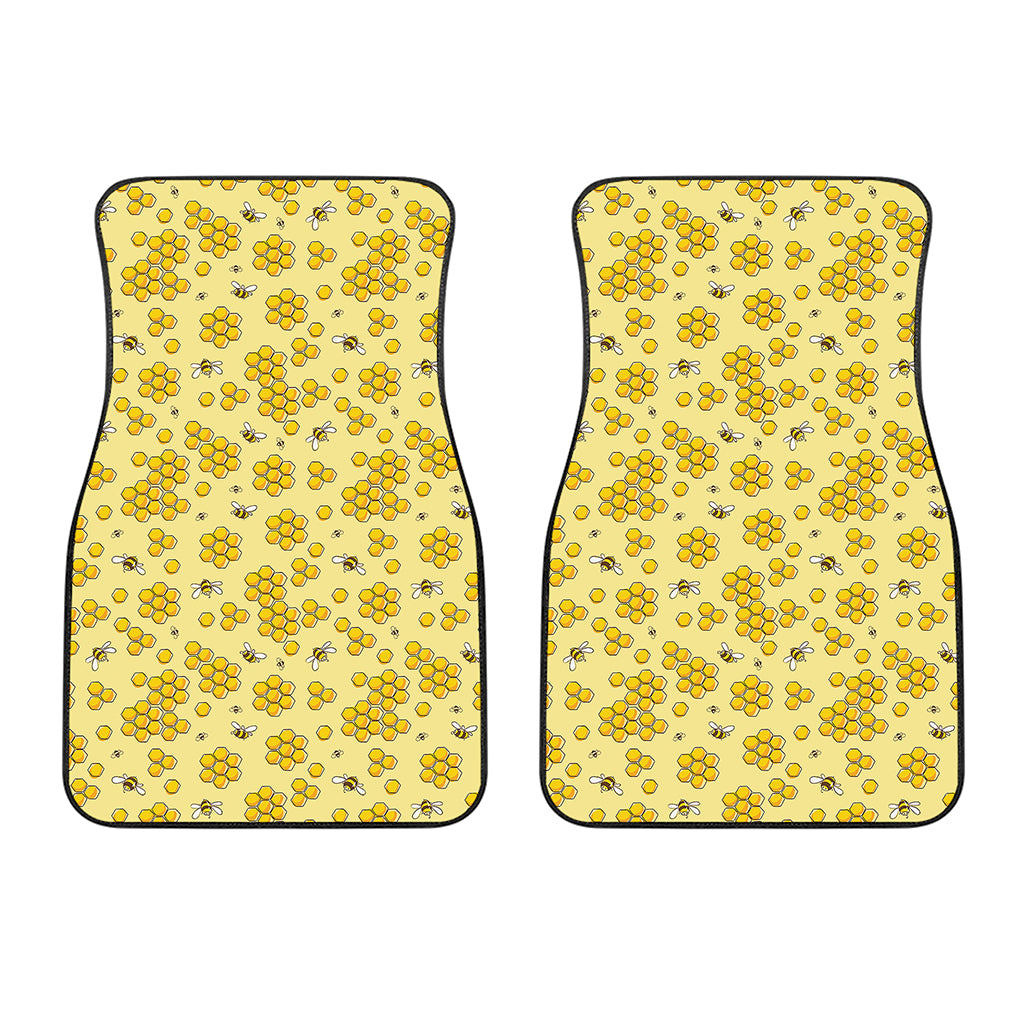 Cute Honey Bee Pattern Print Front Car Floor Mats