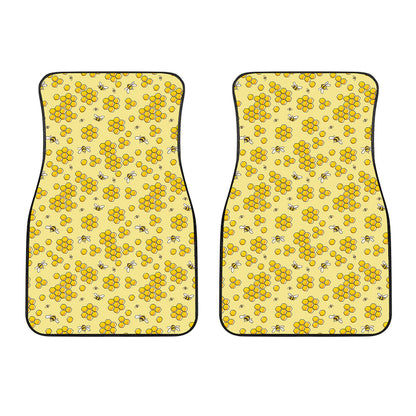 Cute Honey Bee Pattern Print Front Car Floor Mats