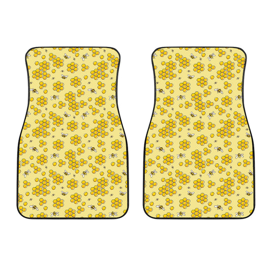 Cute Honey Bee Pattern Print Front Car Floor Mats