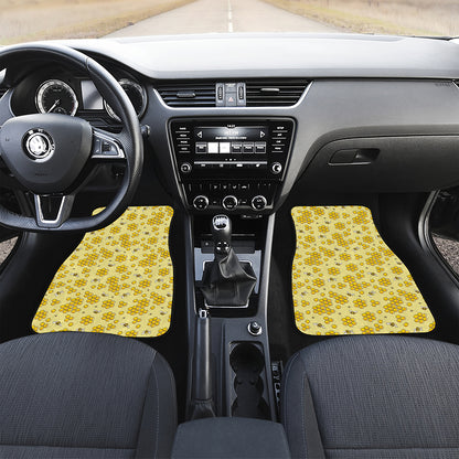 Cute Honey Bee Pattern Print Front Car Floor Mats